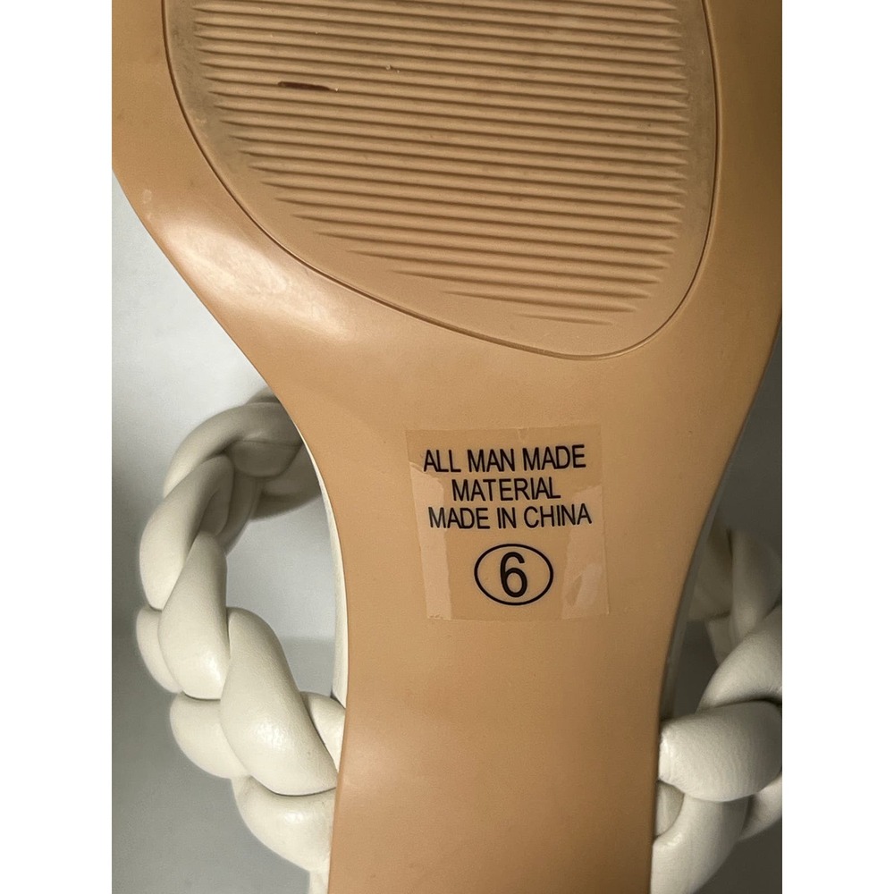 Soda Cream Colored Braided Block Style Heel‎ Size 6 - Picture 7 of 7